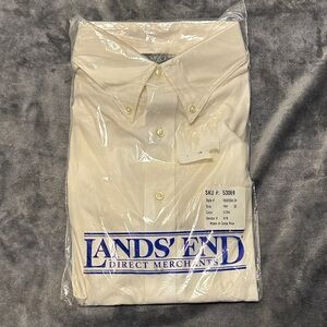 Lands' End Men's Button Down Shirt in Cream